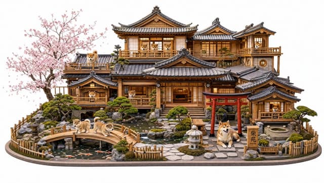 Product Marketing - Shiba Inu Japanese Mansion Diorama — output