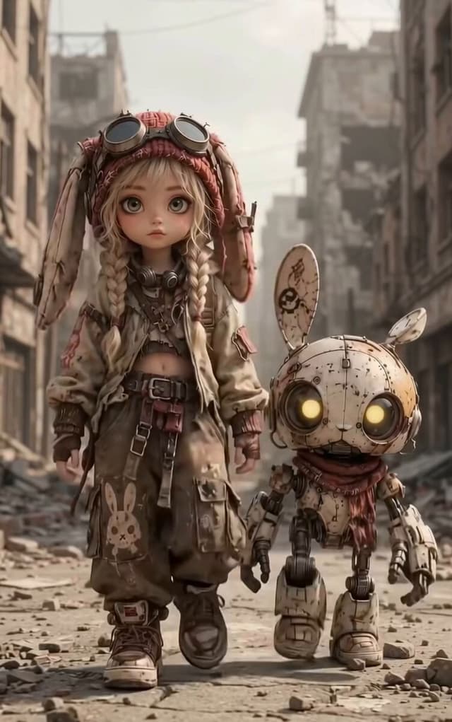 Grok Imagine Video Prompt: Rabbit Robot Transformation