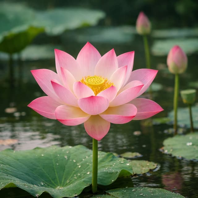 Simple Image Generation Prompt for a Lotus Scene — output