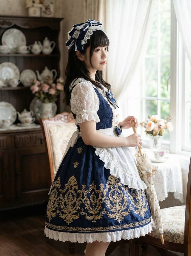 Baroque Lolita Dress Fashion Prompt — output
