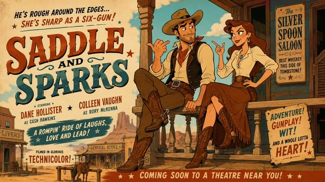 Comic / Storyboard - Mid-Century Western Movie Trailer Cartoon — output