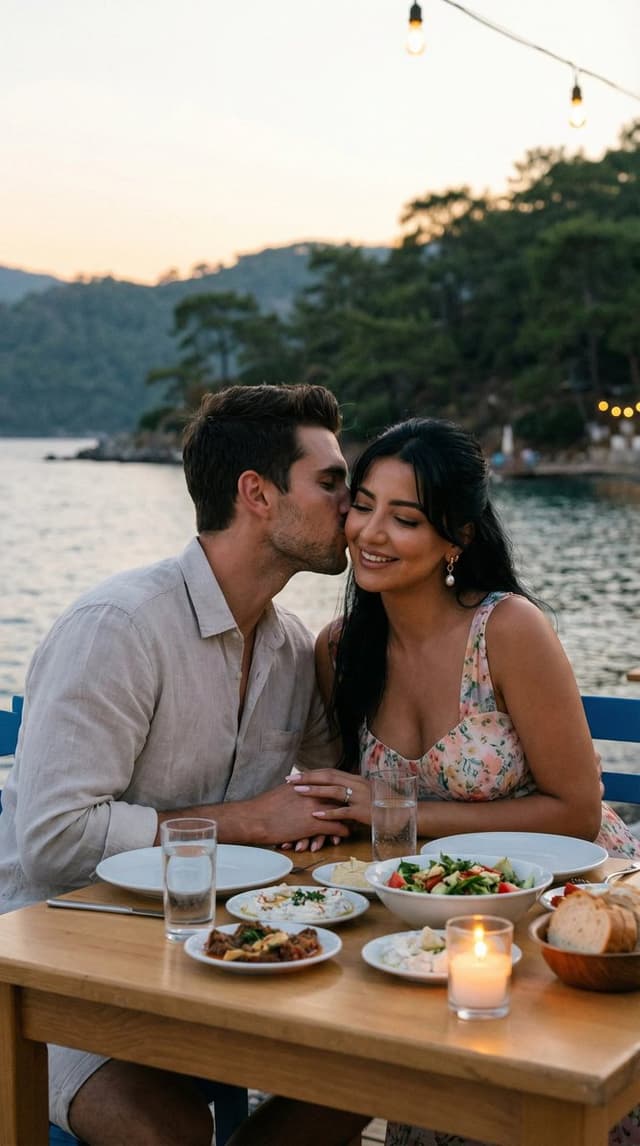 Social Media Post - JSON Prompt for Candid Seaside Dinner Romance — output