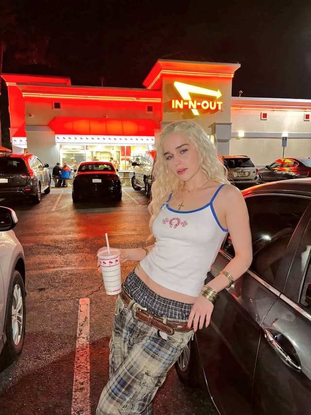 Y2K Night Photo of Emilia Clarke at In-N-Out — output