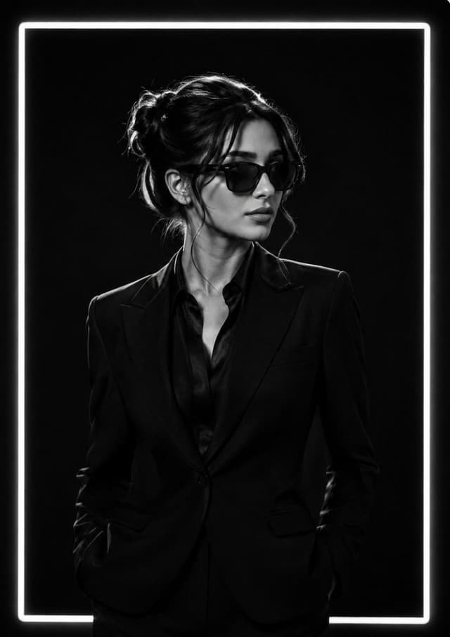 Profile / Avatar - Monochrome Fashion Bun Portrait — output