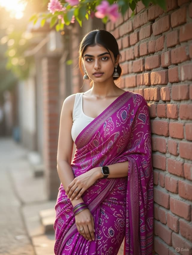 Grok Identity Lock Prompt for Saree Portrait — output