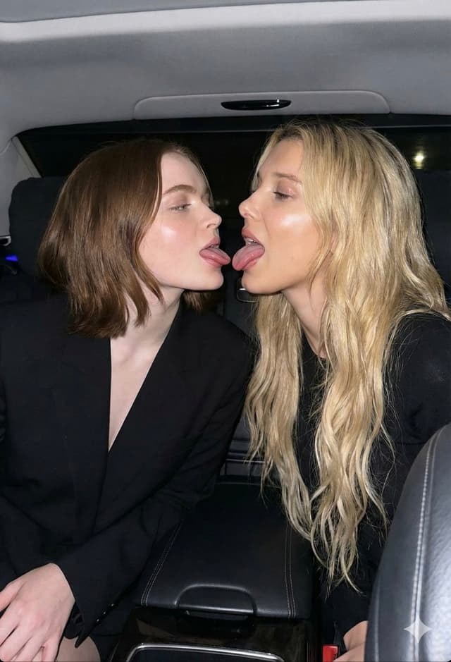 Social Media Post - Sadie Sink and Millie Bobby Brown Candid Flash Photo Prompt — output