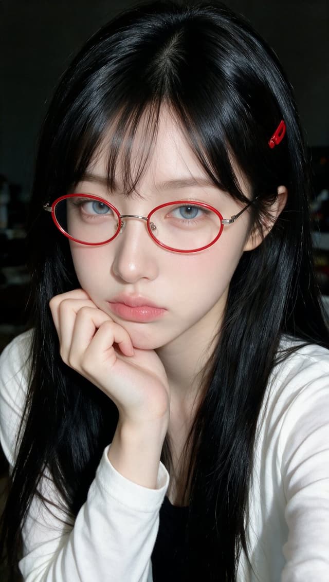 Profile / Avatar - Realistic Selfie Portrait with Red Glasses — output