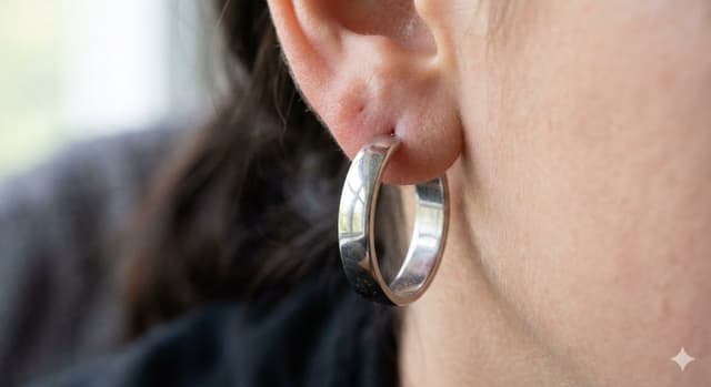 Realistic Macro Photograph of an Ear with Earring — output