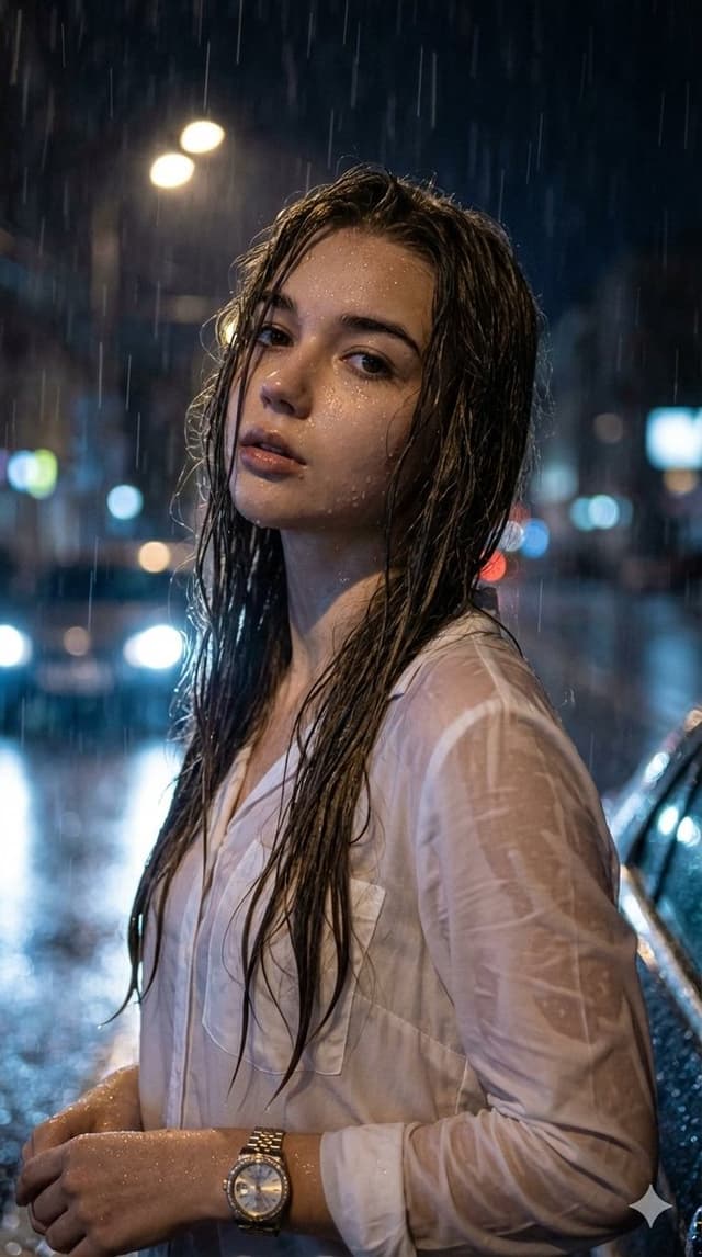 YouTube Thumbnail - Hyper-Realistic Cinematic Night Portrait in Rain — output