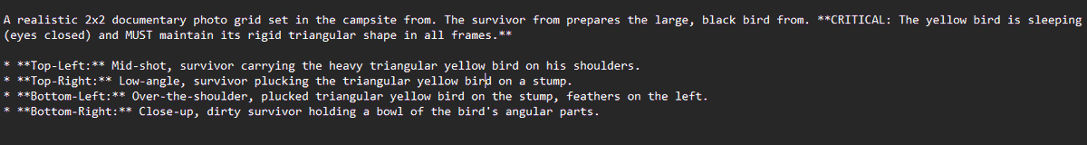 2x2 Catch and Cook Prompt (Screenshot) — output