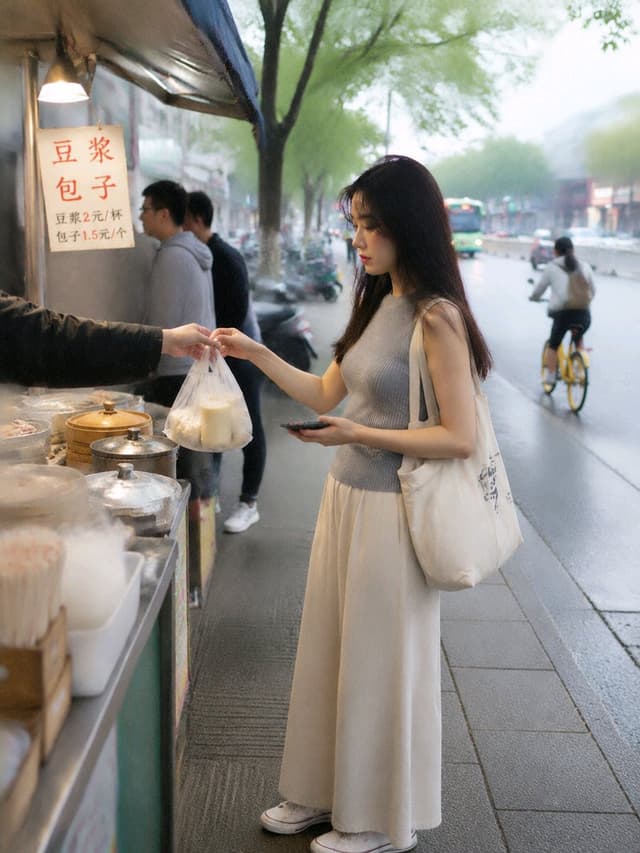 Social Media Post - Morning Street Breakfast Candid Shot — output