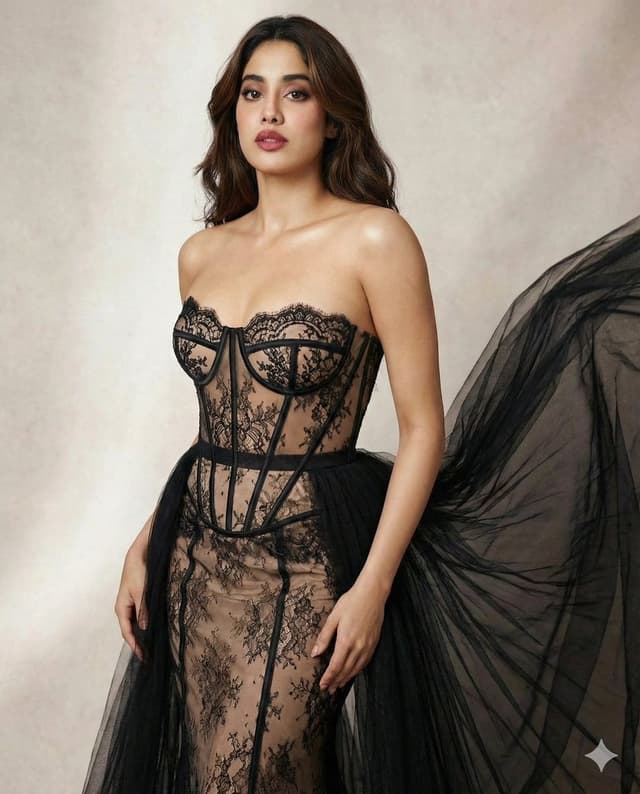 Product Marketing - High-Fashion Illusion Lace Corset Gown Editorial — output