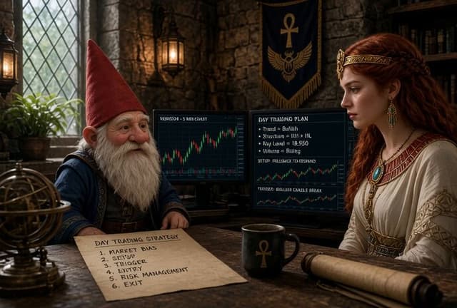 Grok Imagine Video Prompt: Gnome Teaching Trading