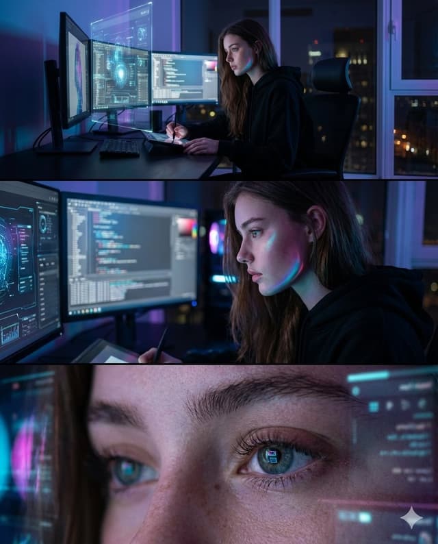 Profile / Avatar - Photorealistic Cinematic Triptych Portrait Prompt — output