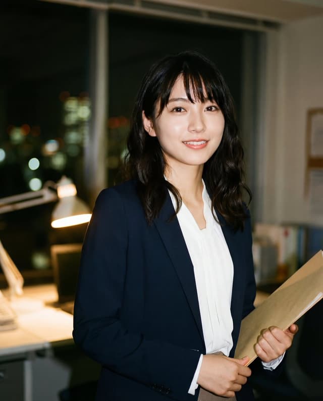 Social Media Post - Photo-realistic Candid Portrait of a Japanese Office Lady (OL) — output