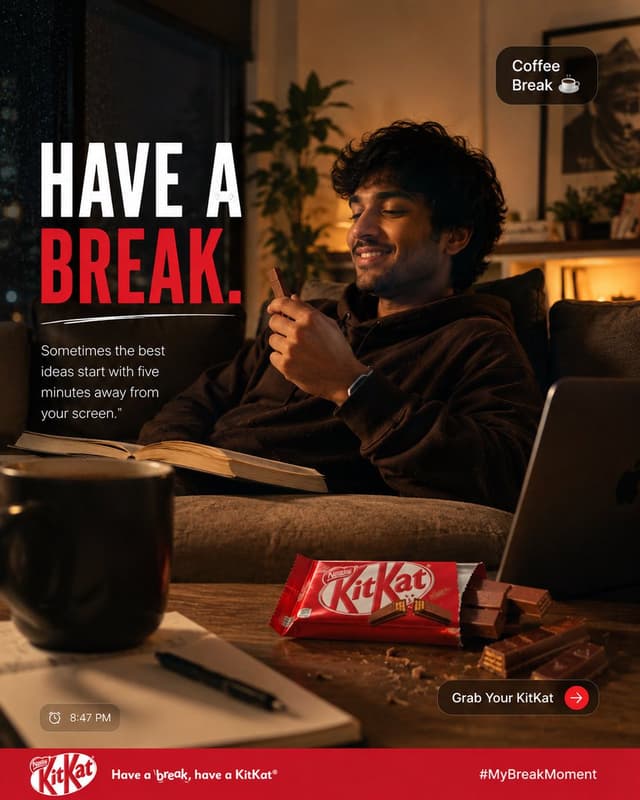 E-commerce Main Image - Premium KitKat UGC Advertisement Poster — output