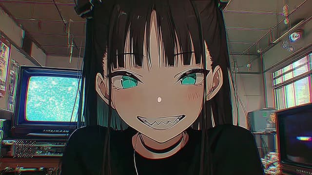 YouTube Thumbnail - Retro 2.5D Anime CRT Girl — output
