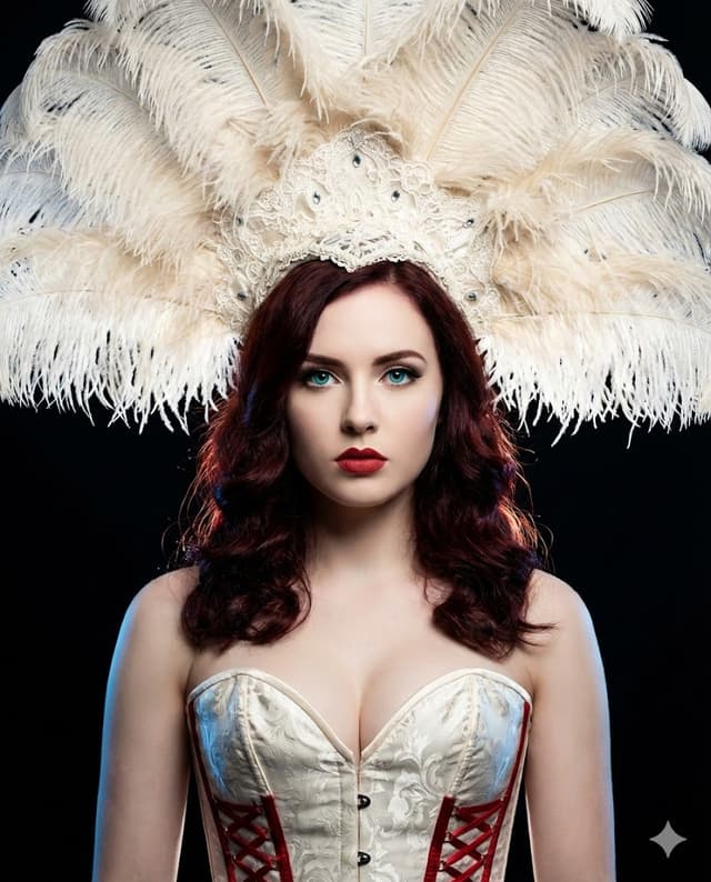 Product Marketing - Dramatic Neo-Baroque Burlesque Studio Portrait — output