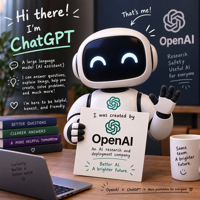 Infographic / Edu Visual - Friendly ChatGPT Robot Intro Scene — output