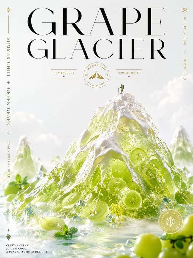Product Marketing - Luxury Grape Glacier Dessert Poster — output
