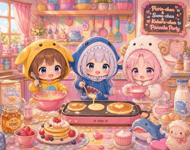 Social Media Post - Chibi Girls Making Pancakes — output