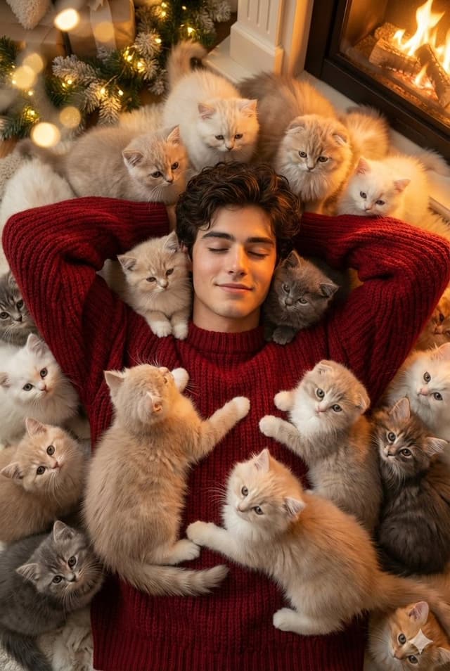 Cozy, Surreal Kitten Overload Portrait — output