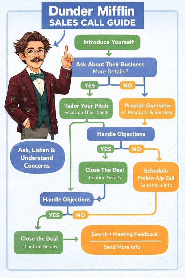 The Office Inspired Sales Flow Chart Infographic — output