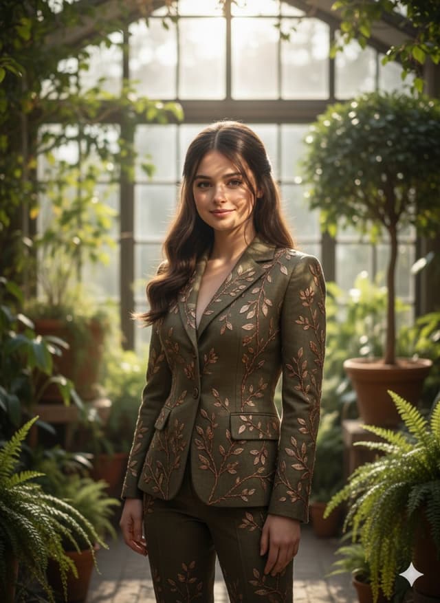 Editorial Fashion Portrait in Indoor Garden — output