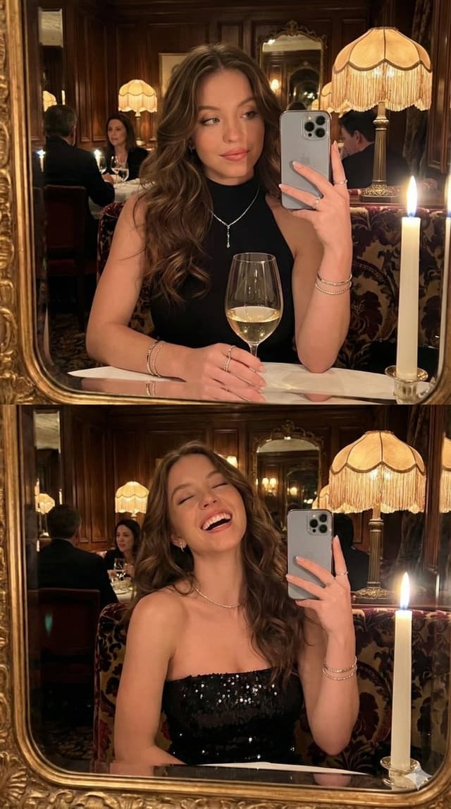 Ultra-Photorealistic Mirror Selfie POV in a Vintage Bistro (Duplicate) — output