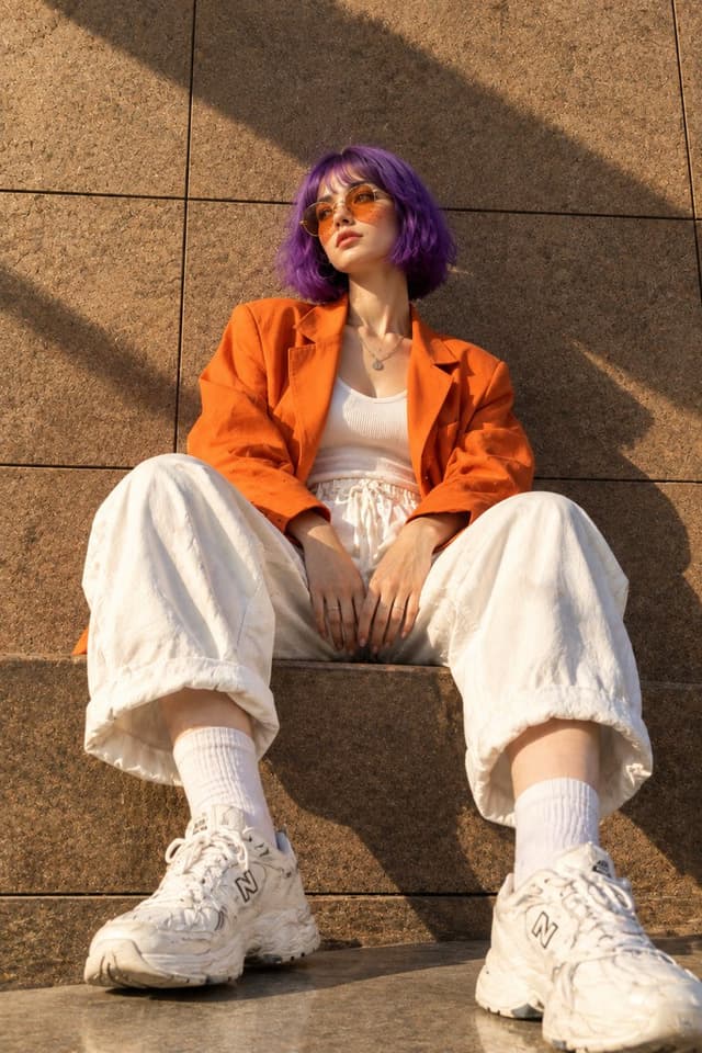Product Marketing - Violet Hair Fashion Portrait — output