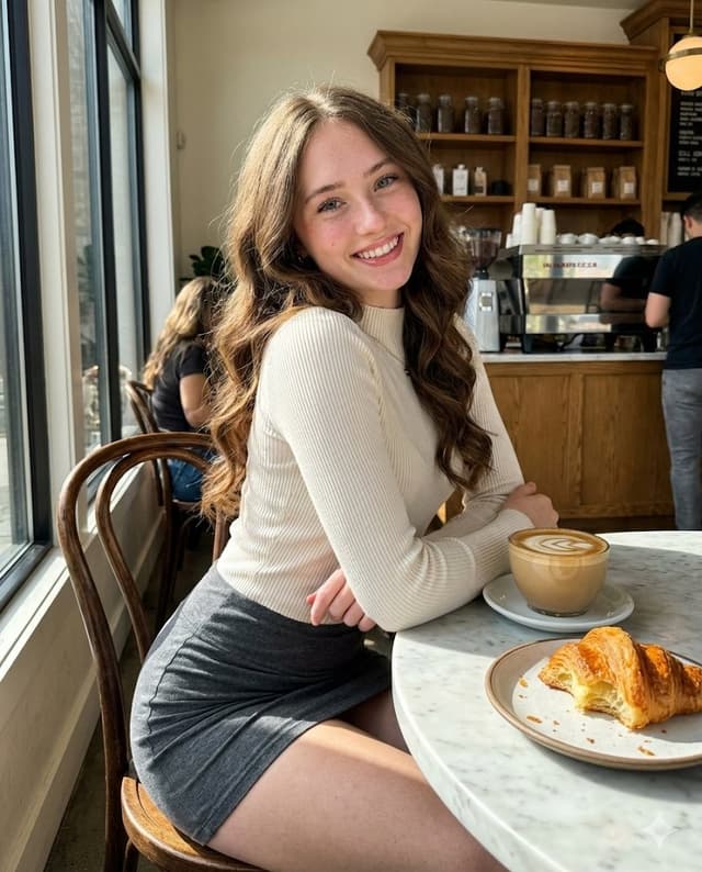 Social Media Post - High-Fidelity Candid Café Portrait with Sharp Focus — output