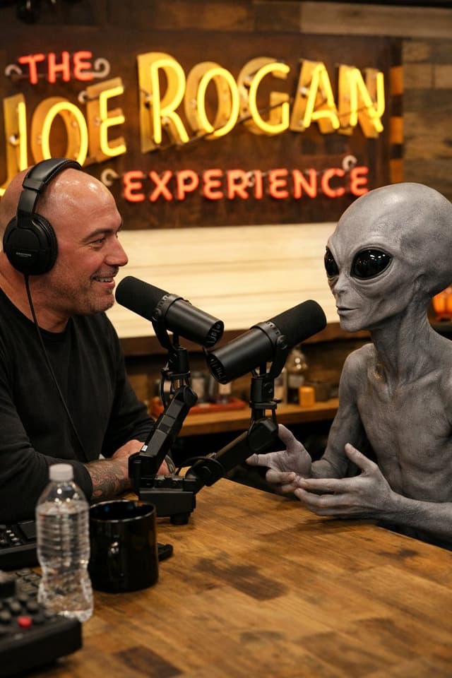 Joe Rogan podcast with a gray alien — output