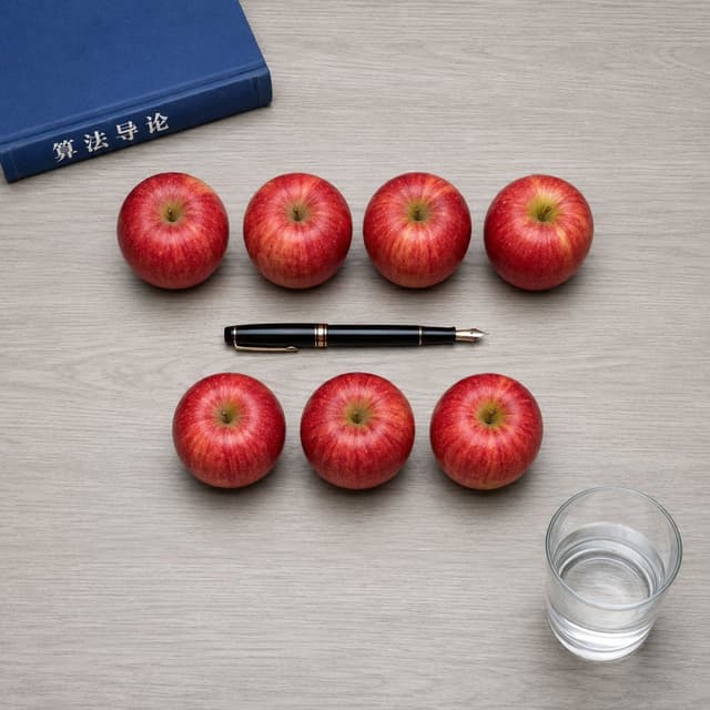 Social Media Post - Top-Down Apple Counting Desk Scene — output