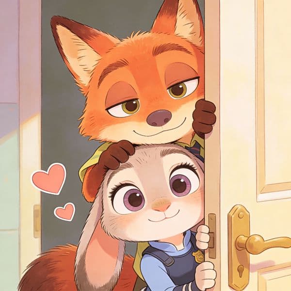 Nick and Judy Chibi Hand-Drawn Illustration — output