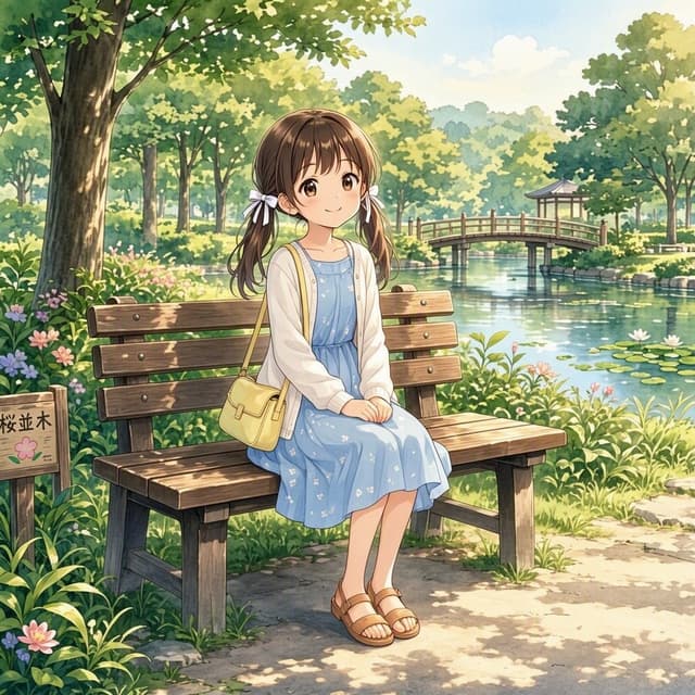 Profile / Avatar - Anime Girl on Garden Bench — output