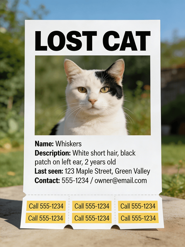 Effective 'Lost Cat' Flyer — output