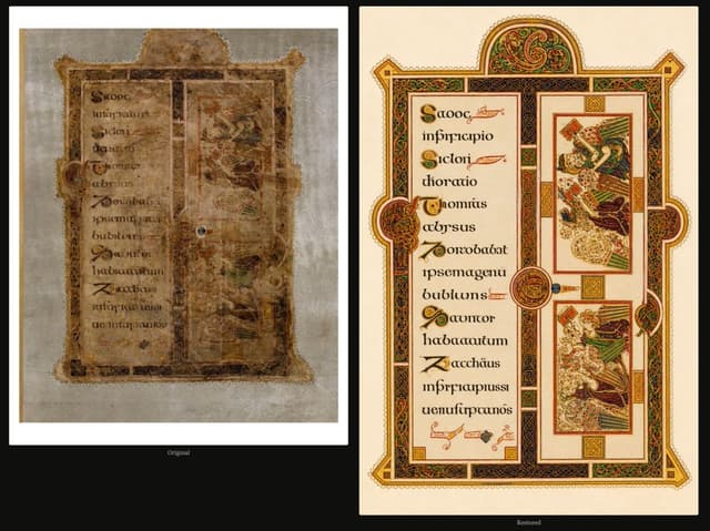 Infographic / Edu Visual - Book of Kells Restoration Comparison — output