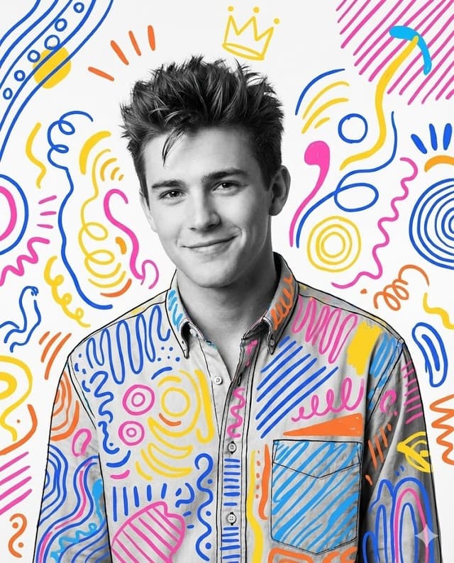 Mixed Media Portrait with Pop Art Doodles — output