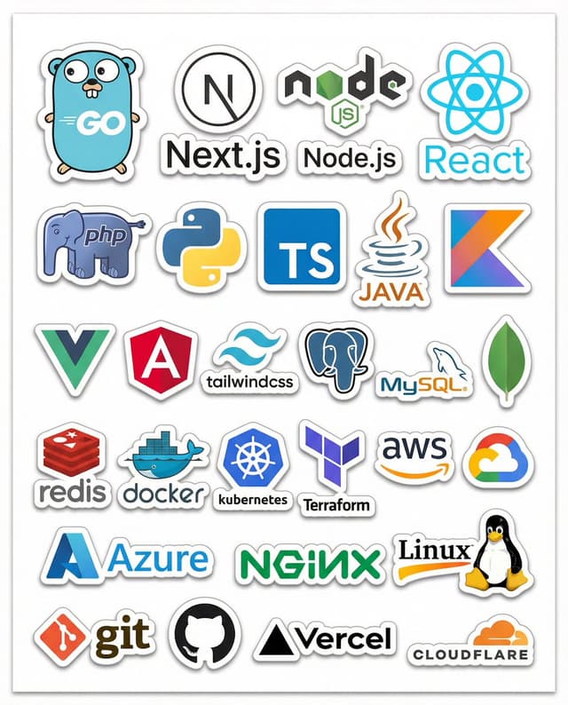 Product Marketing - Print-Ready Tech Stack Sticker Sheet Prompt — output