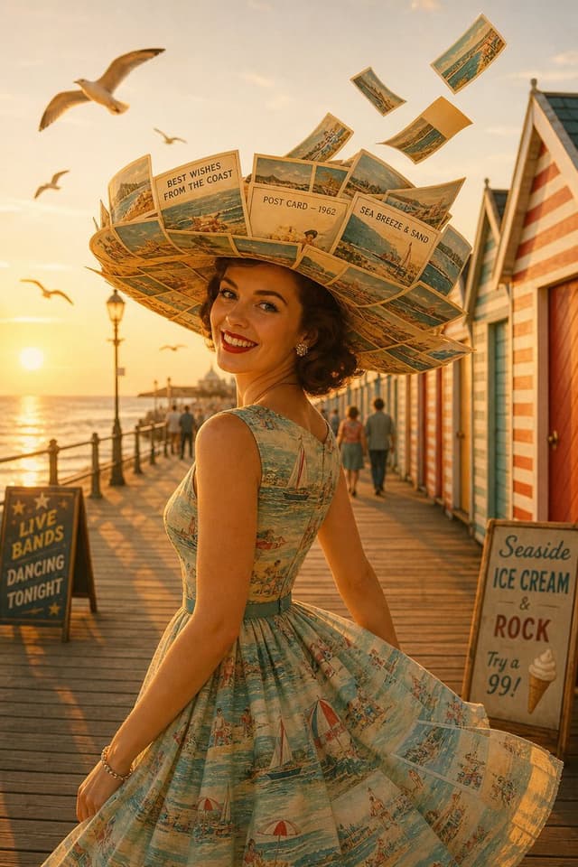 Social Media Post - Retro 1960s Seaside Fashion Photography — output