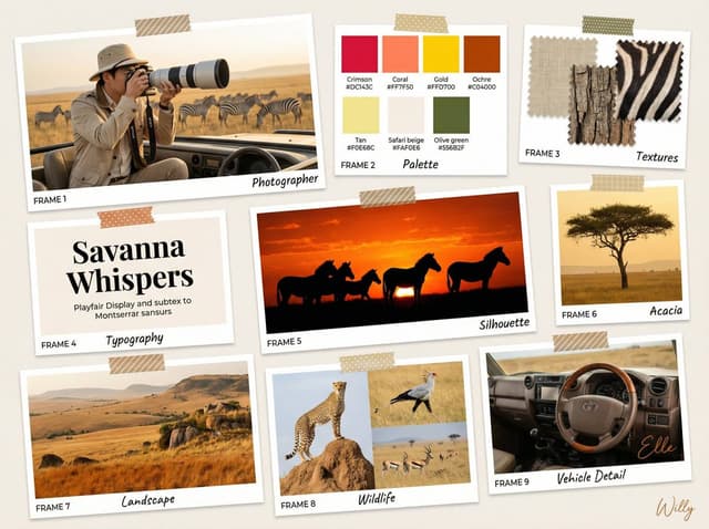 Wildlife Photographer Mood Board in African Savanna — output
