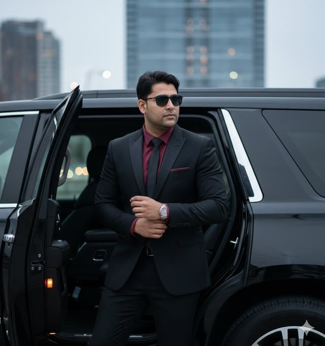 Hyper-Realistic Indian Man Exiting Luxury SUV — output