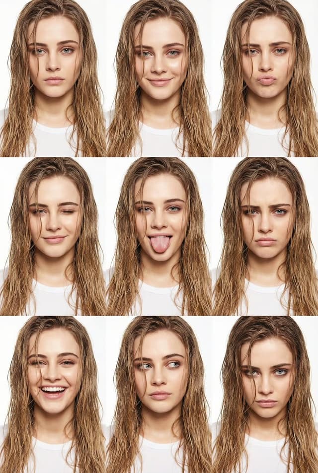 Product Marketing - High-Fashion Wet Hair Editorial Grid — output