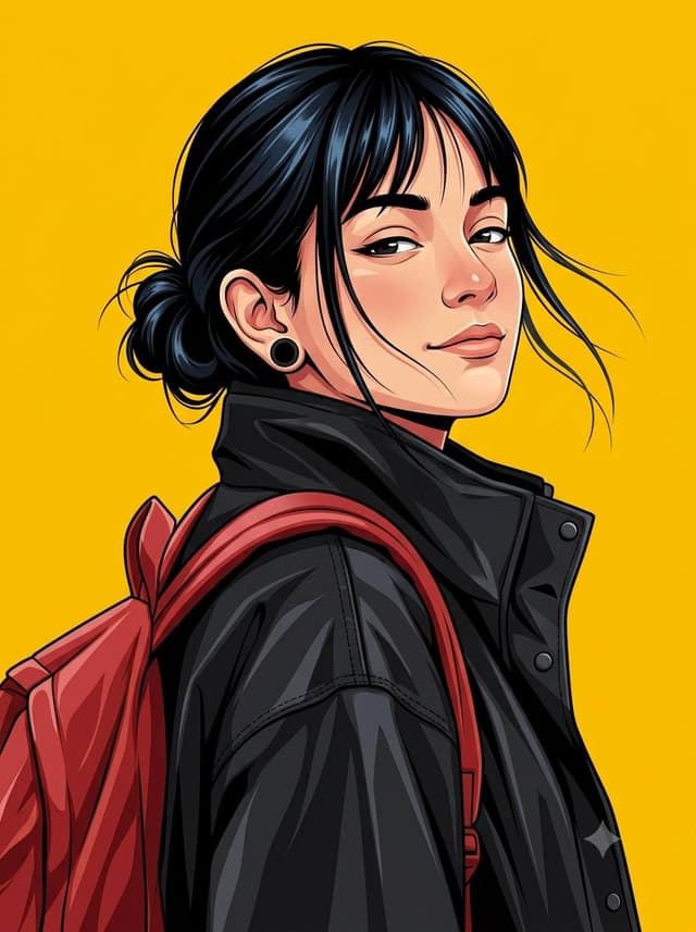 Social Media Post - Kerala Woman Anime Vector Illustration — output