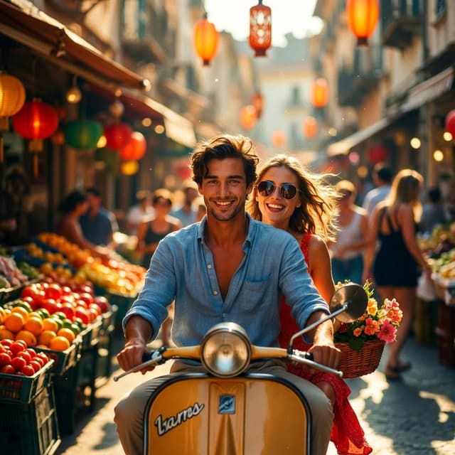 Cinematic Scooter Ride Golden Hour Prompt — output
