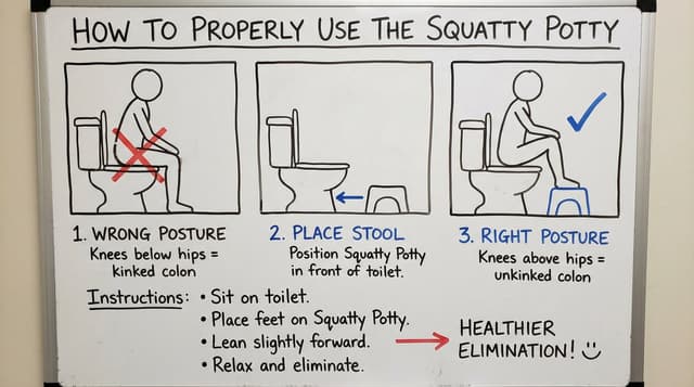 Squatty Potty whiteboard instructions — output