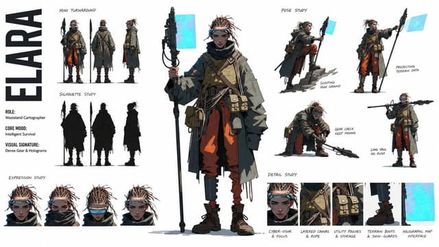 Comic / Storyboard - High-Fashion Character Concept Art Sheet — output