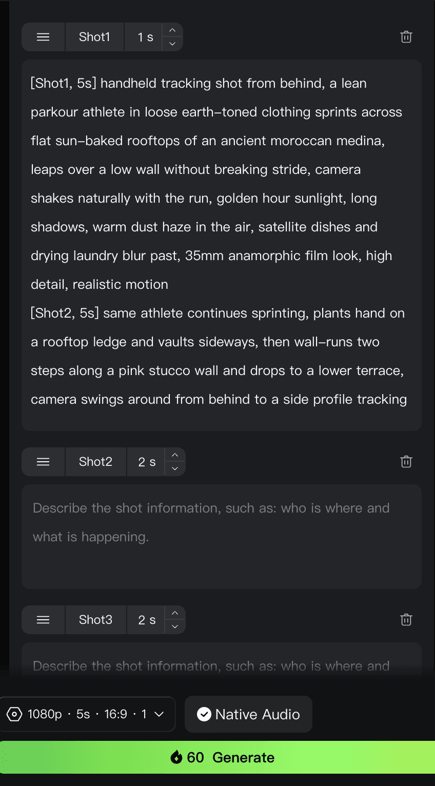 Kling Video 3.0 multi-shot controls with separate prompts and shot durations