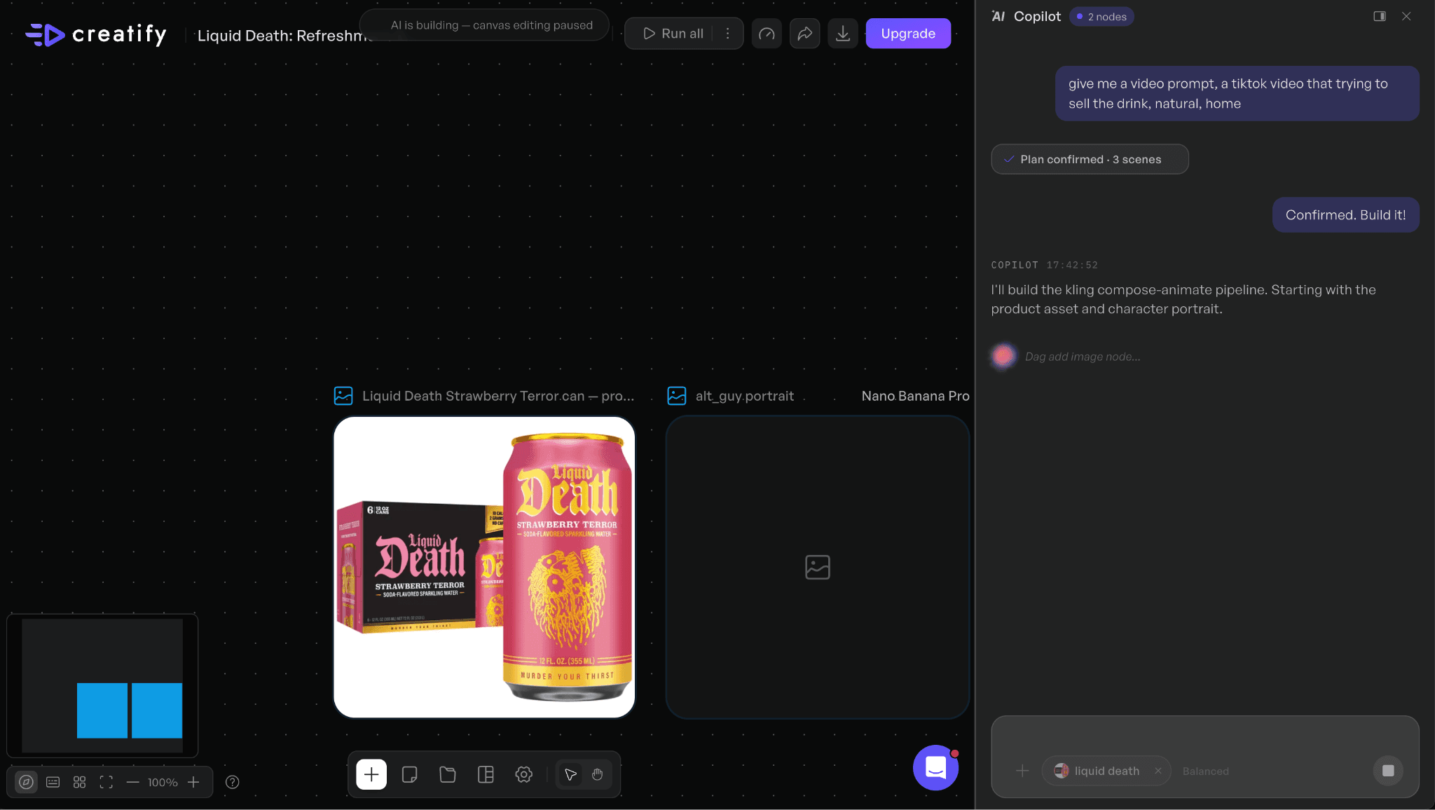Creatify workflow reaching the free-account credit limit during image generation