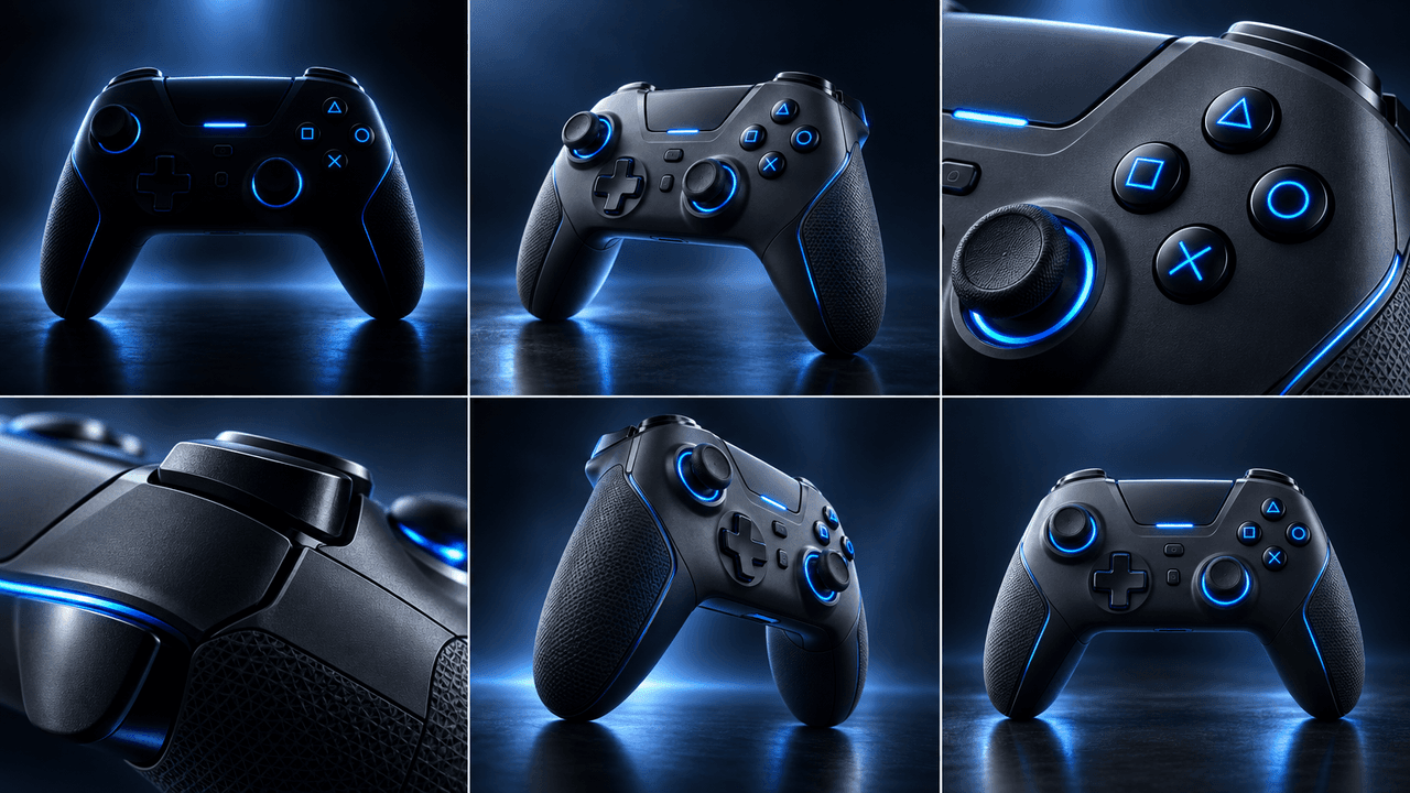 six-panel controller shot sheet